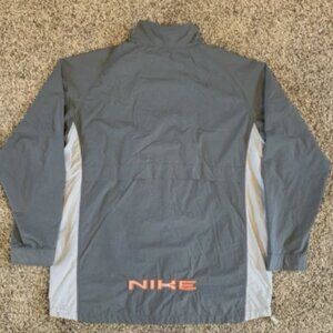 Vintage Nike Windbreaker Jacket Mens XL Gray Orange Logo Full Zip Tag Y2K